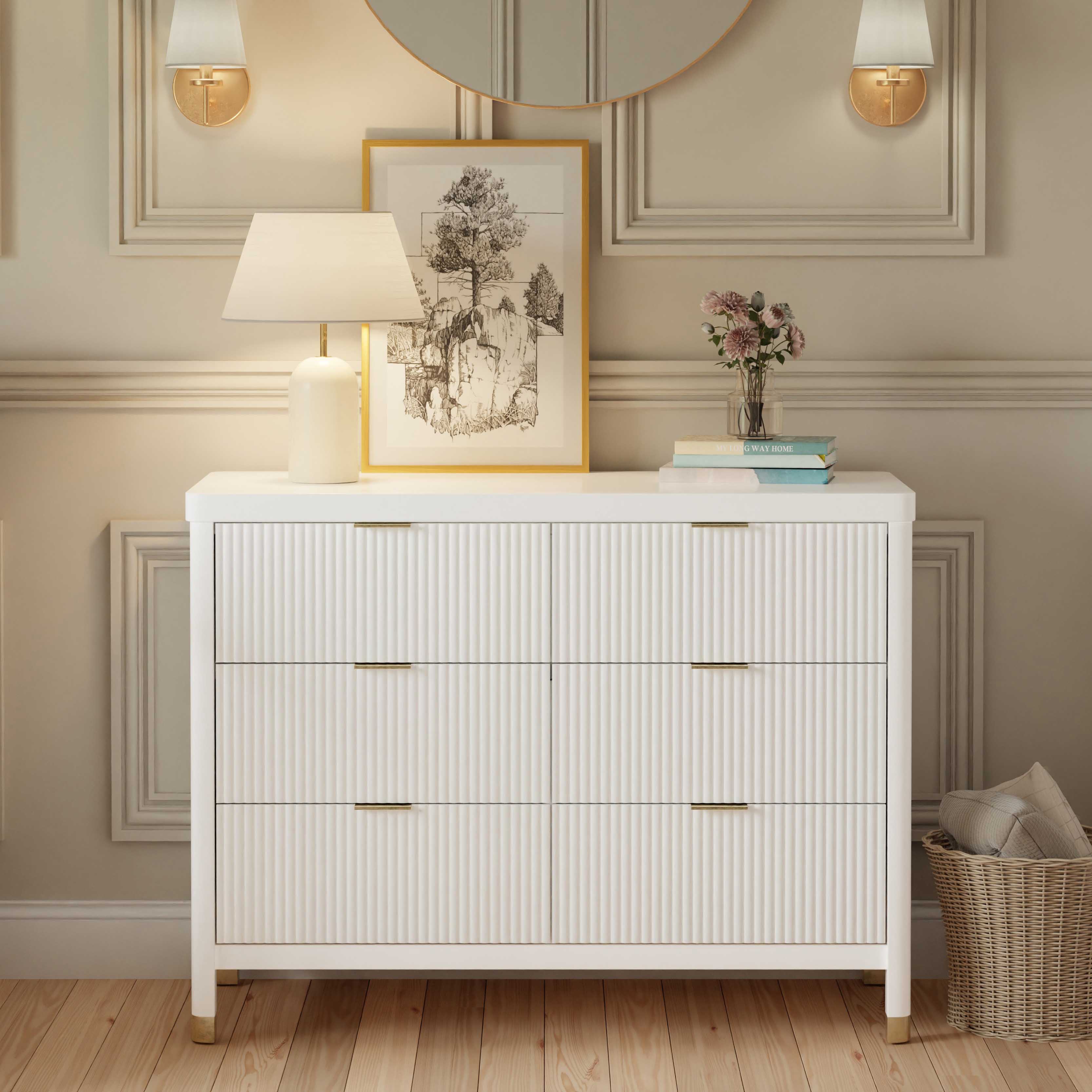 blamink リネン　ナイロン　コンシャス　トップス　ブラウス　drawer Namesake Brimsley Tambour 6-Drawer Assembled Dresser (46