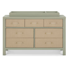 M24816FSPSEW,Eloise 7-Drawer Assembled Dresser in French Sage and Performance Sand Eco-Weave