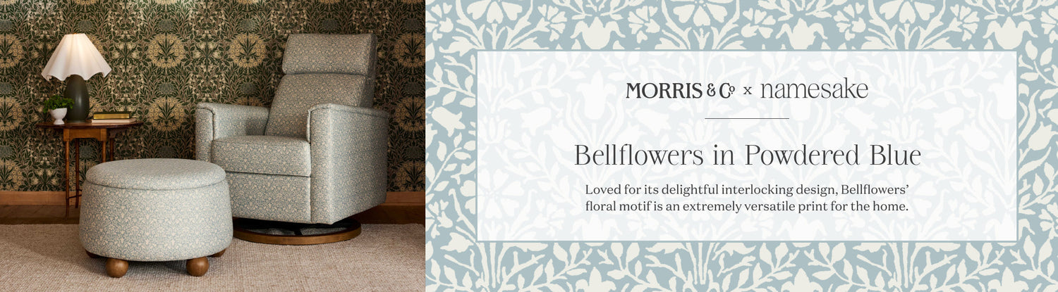 Morris & Co x Namesake Bellflowers in Powdered Blue