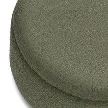 M30985POBHF,Namesake,Tuffet Storage Ottoman in Performance Olive Boucle w/Honey Ball Feet