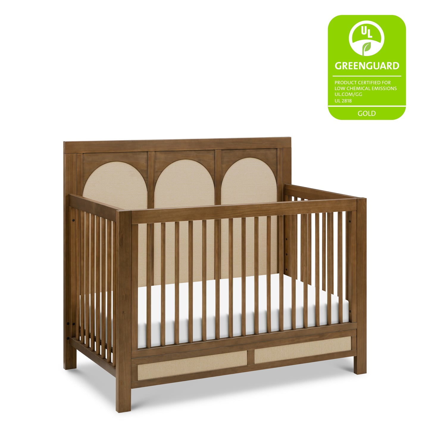 M24801NLPSEW,Namesake,Eloise 4-in-1 Convertible Crib in Natural Walnut & Performance Sand Eco-Weave