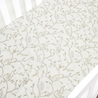 Gooslings Animal Parade Crib Sheet - Ivory