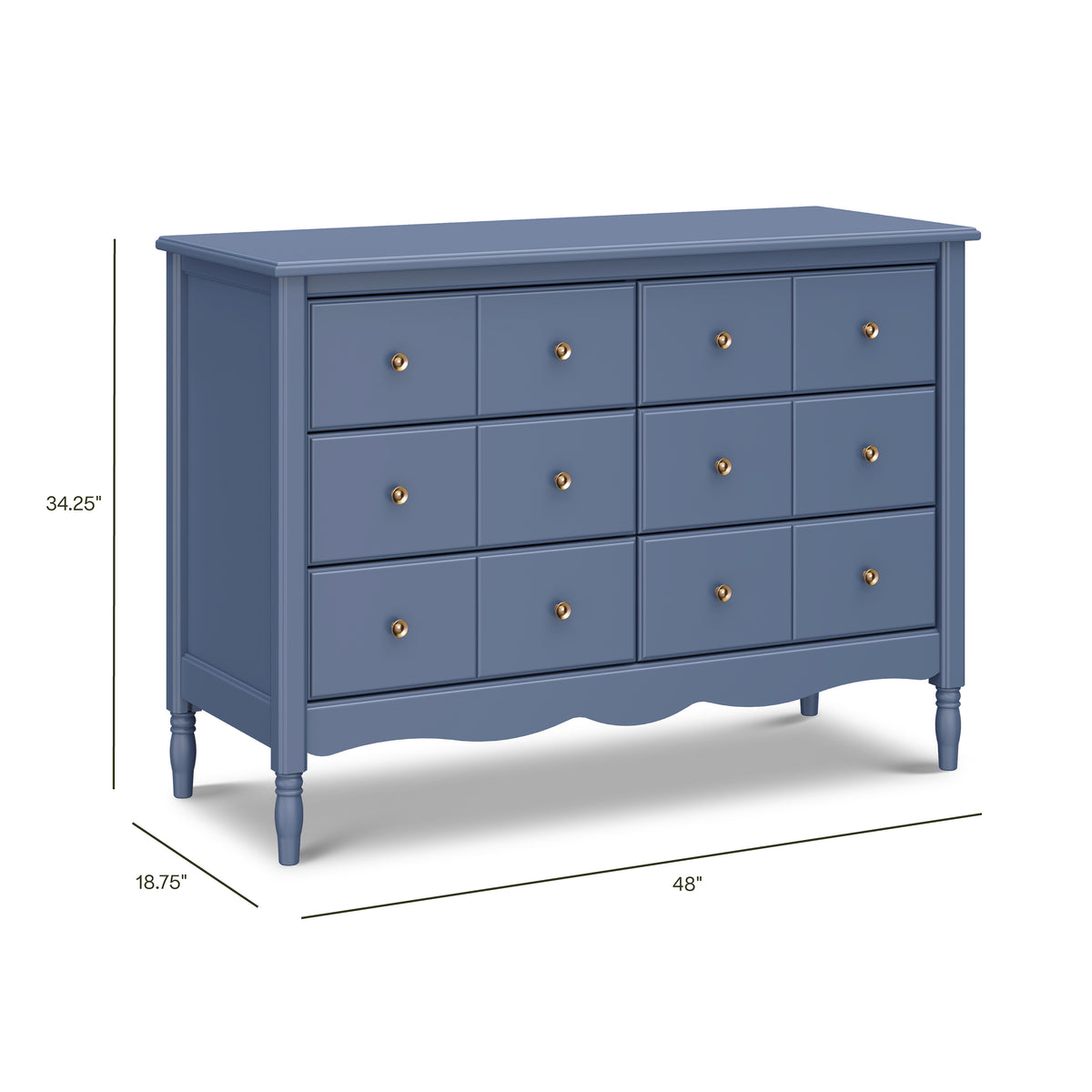 Liberty 6-Drawer Assembled Dresser (48") - dimensions