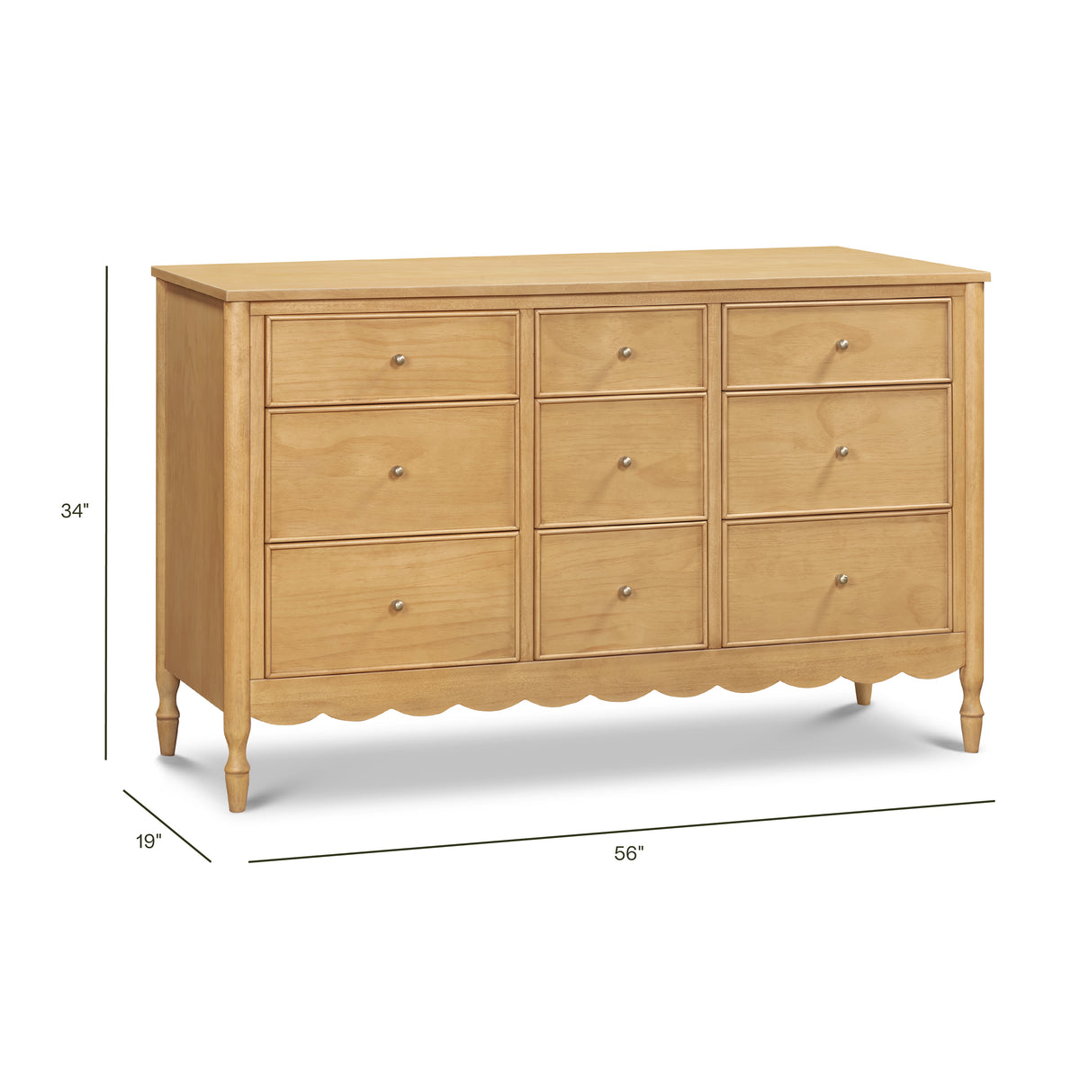 Ambrosia 9-Drawer Wide Assembled Dresser (56") - dimensions