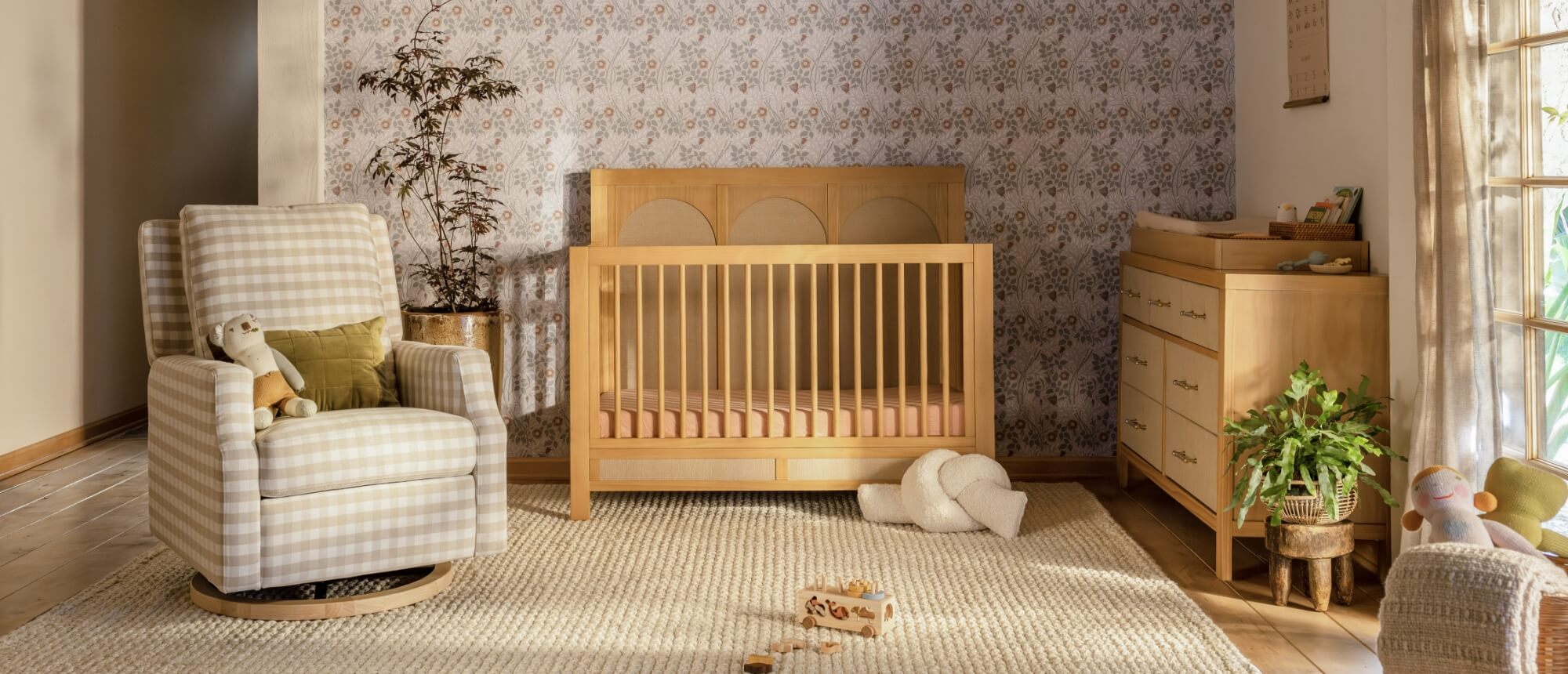 Light wood crib and dresser discount