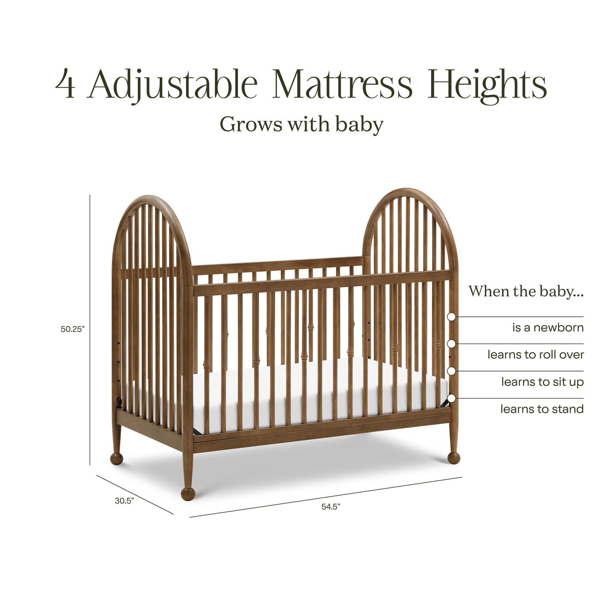 M31401NL,Namesake,Alouette 3-in-1 Convertible Spindle Crib in Natural Walnut