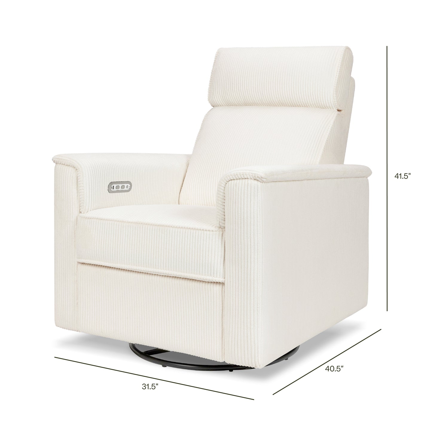 B17186YC,Monogram by Namesake,Willa Plus Power Glider Recliner w/ Power Headrest in Ivory Corduroy