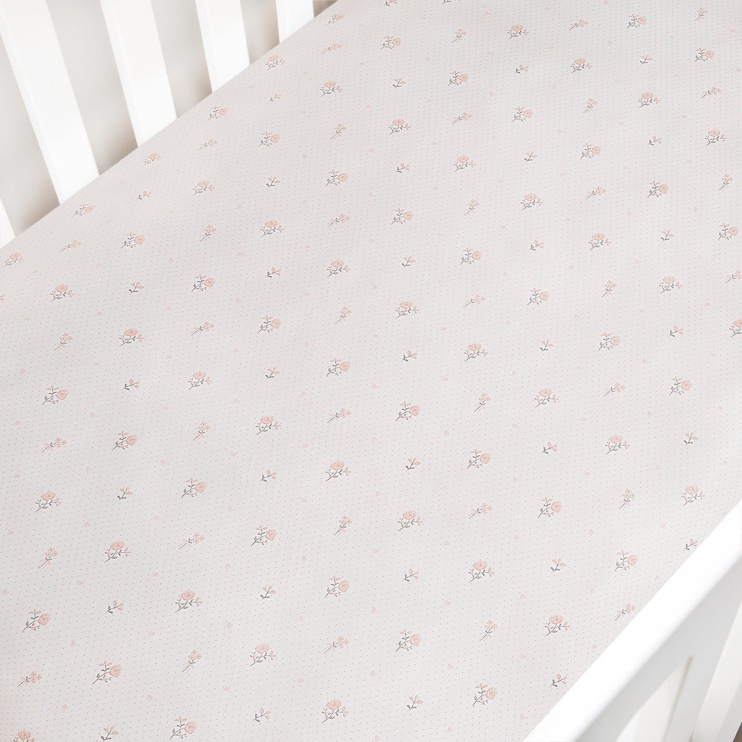 Gooslings Ditsy Floral Crib Sheet - Pink