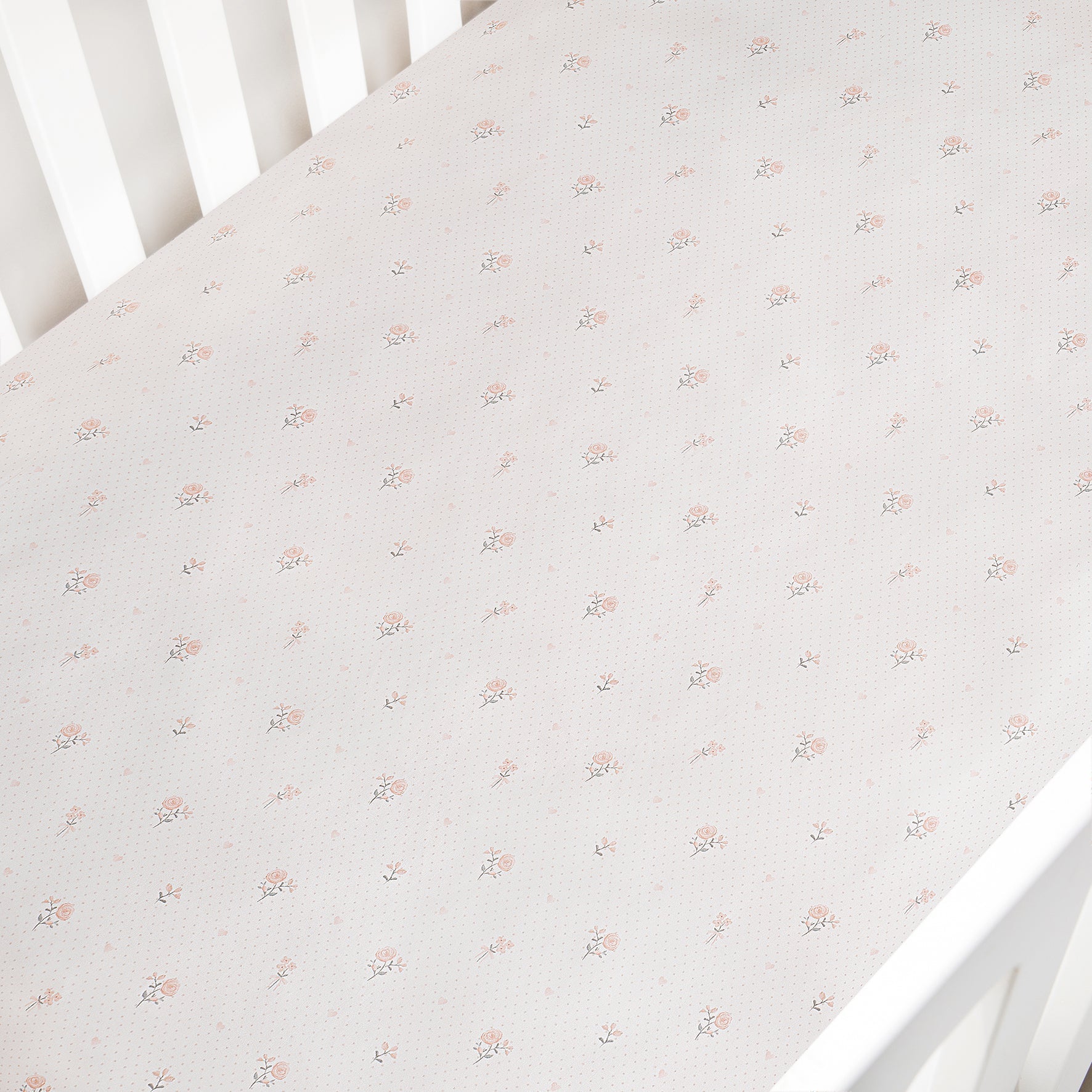 Gooslings Ditsy Floral Crib Sheet - Pink