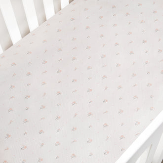 Gooslings Ditsy Floral Crib Sheet - Pink