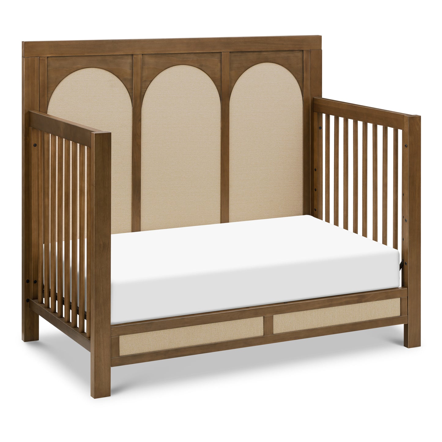 M24801NLPSEW,Namesake,Eloise 4-in-1 Convertible Crib in Natural Walnut & Performance Sand Eco-Weave