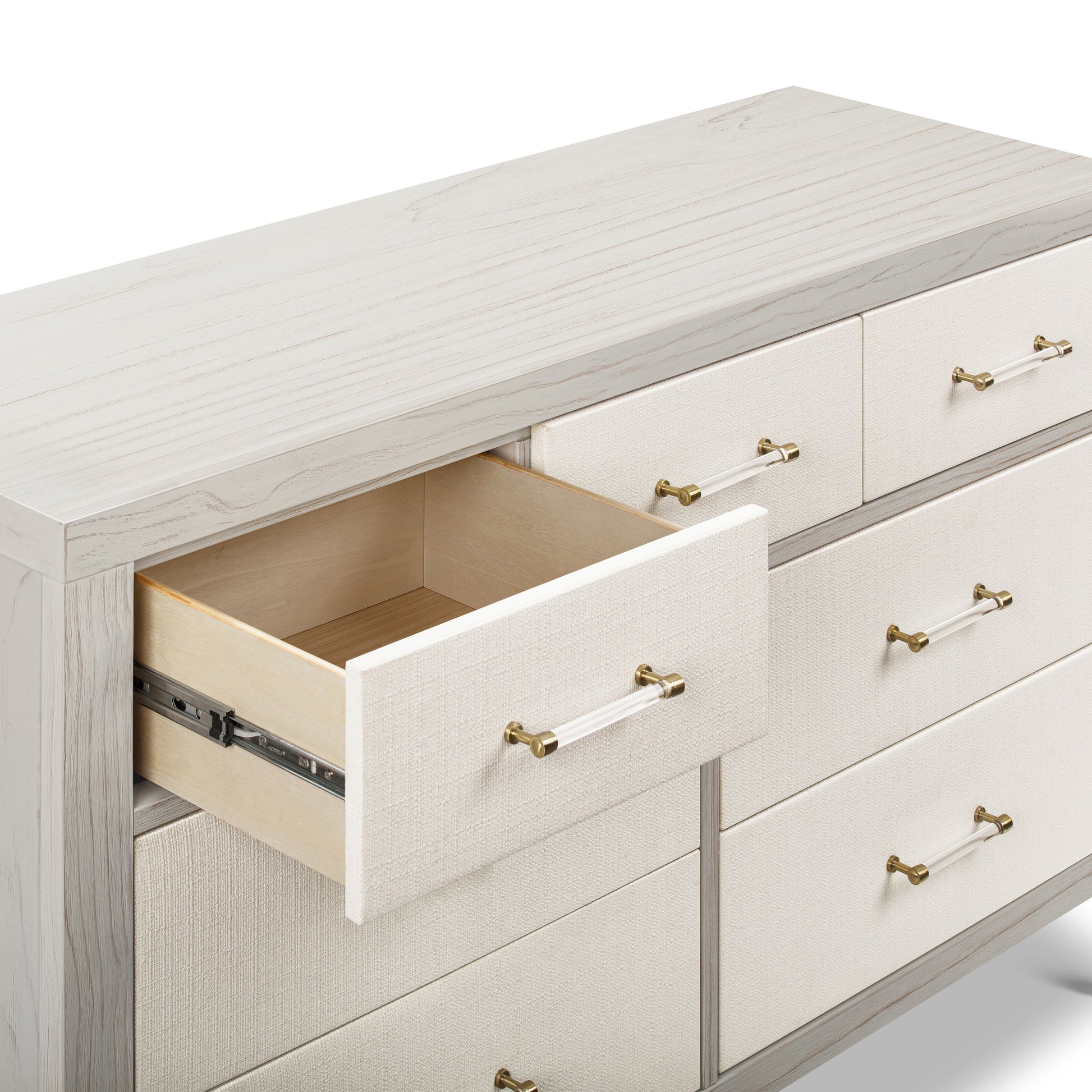 M24816WDFPEW,Namesake,Eloise 7-Drawer Assembled Dresser in White Driftwood and Performance Pearl Eco-Weave