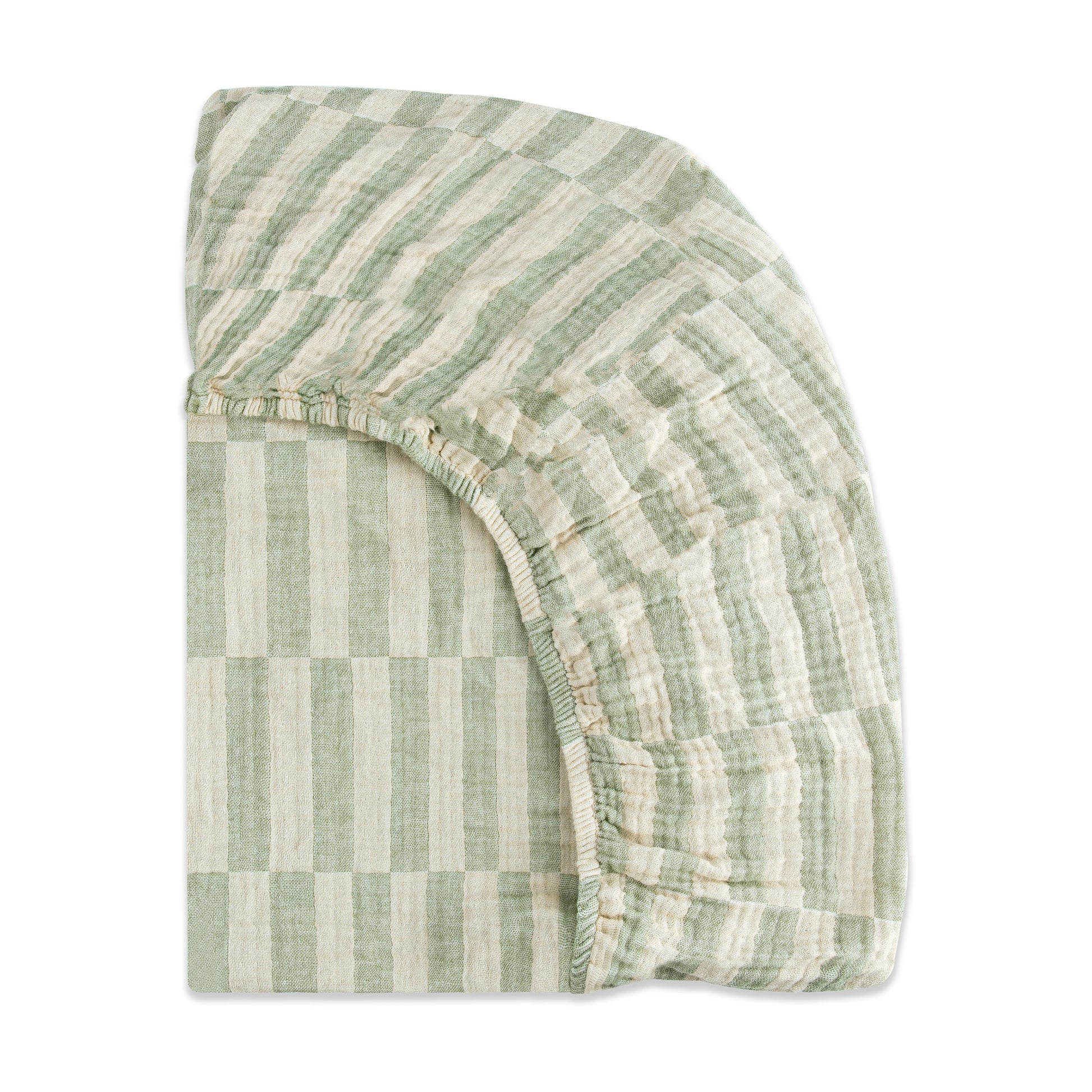 T30536,Babyletto,Moss Stripe Muslin Mini Crib Sheet in GOTS Certified Organic Cotton