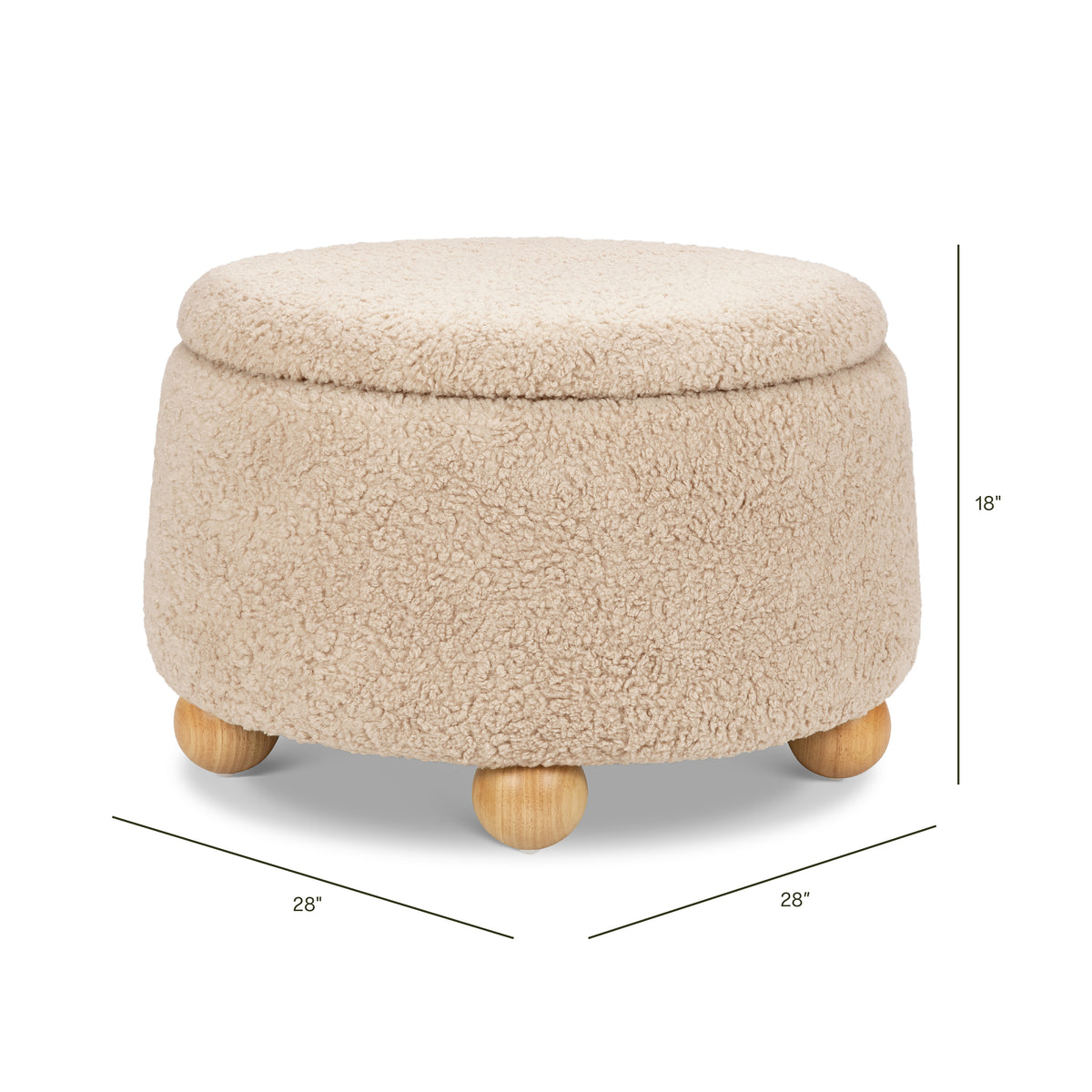 Tuffet Storage Ottoman - dimensions