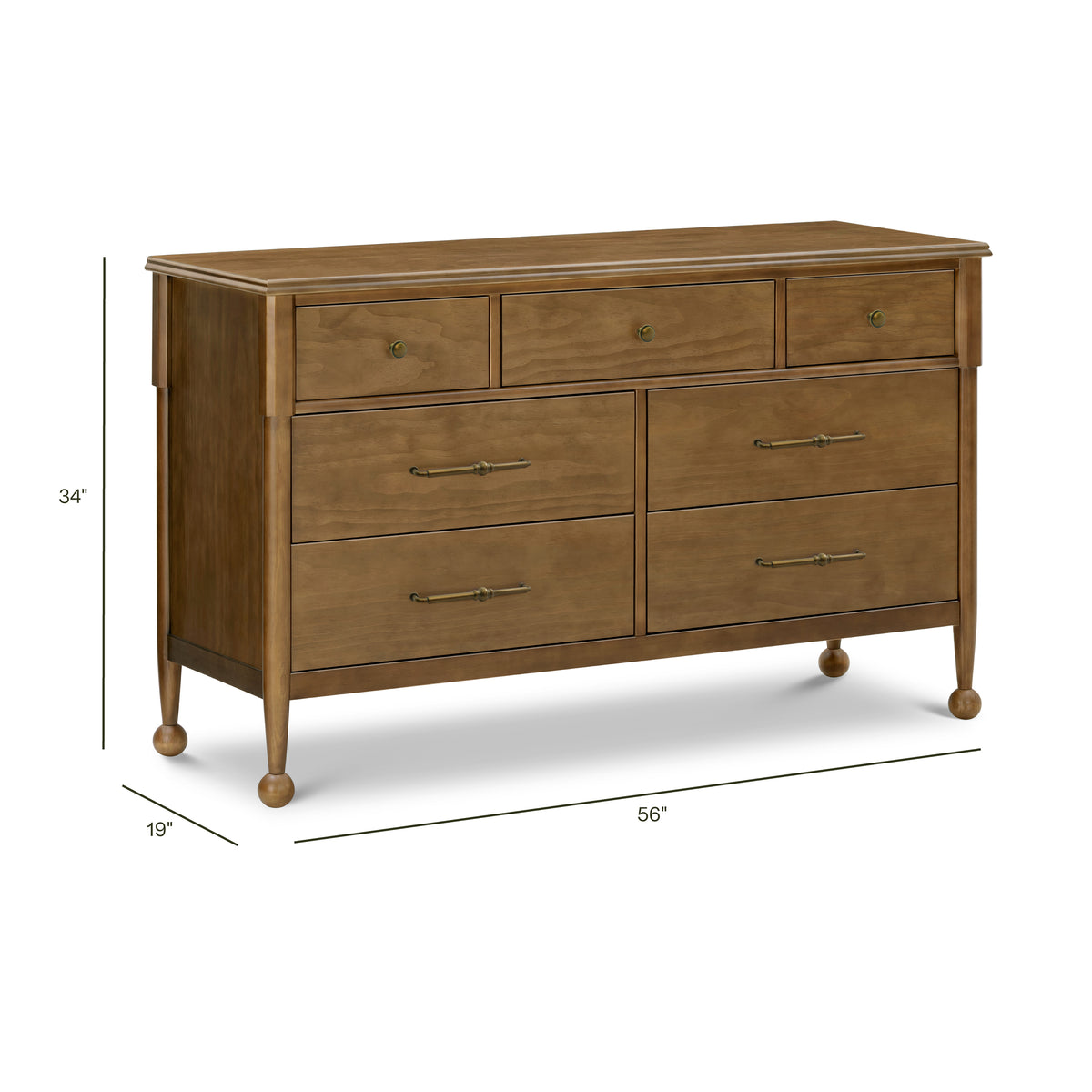 Alouette 7-Drawer Wide Assembled Dresser (56") - dimensions