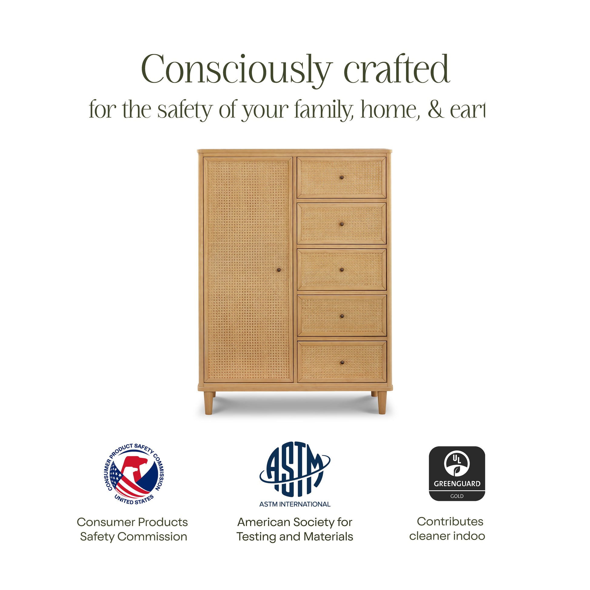 M23727HYHC,Namesake,Marin Chifforobe  Assembled in Honey and Honey Cane