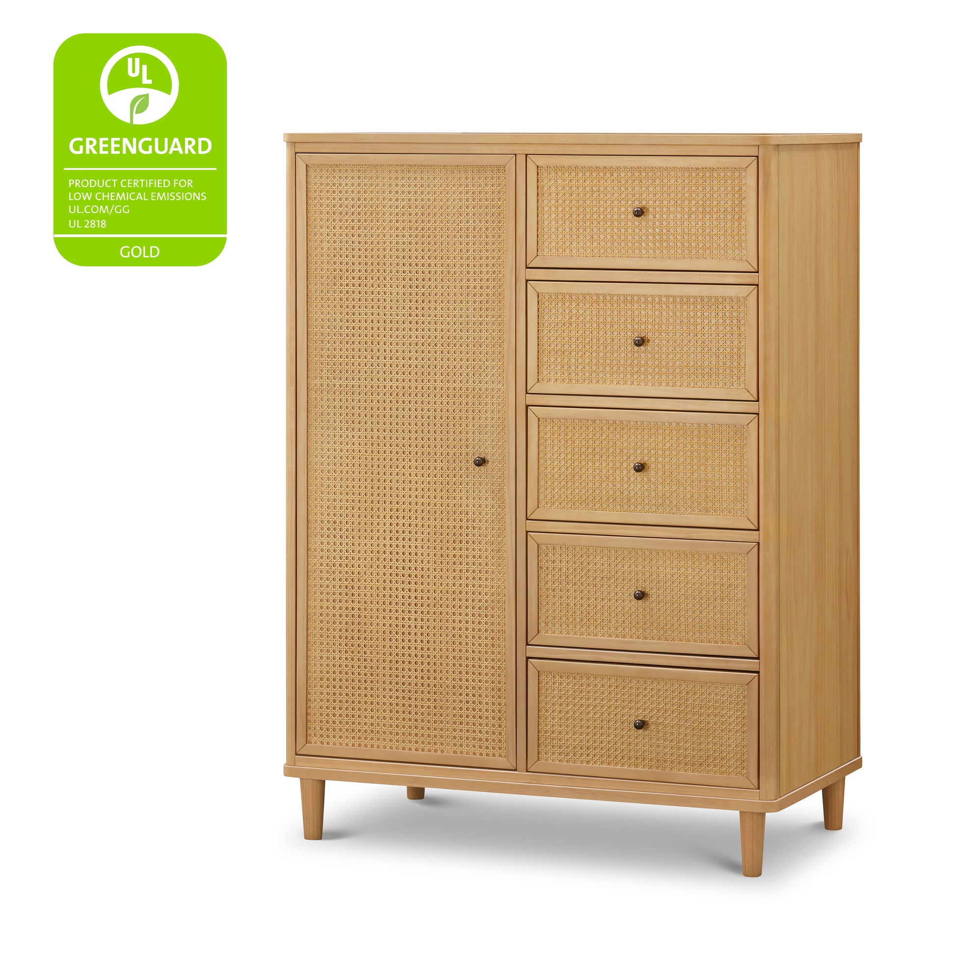M23727HYHC,Namesake,Marin Chifforobe  Assembled in Honey and Honey Cane