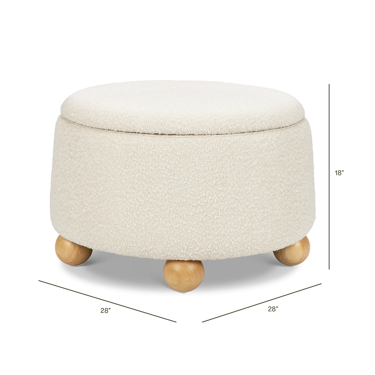 Tuffet Storage Ottoman - dimensions