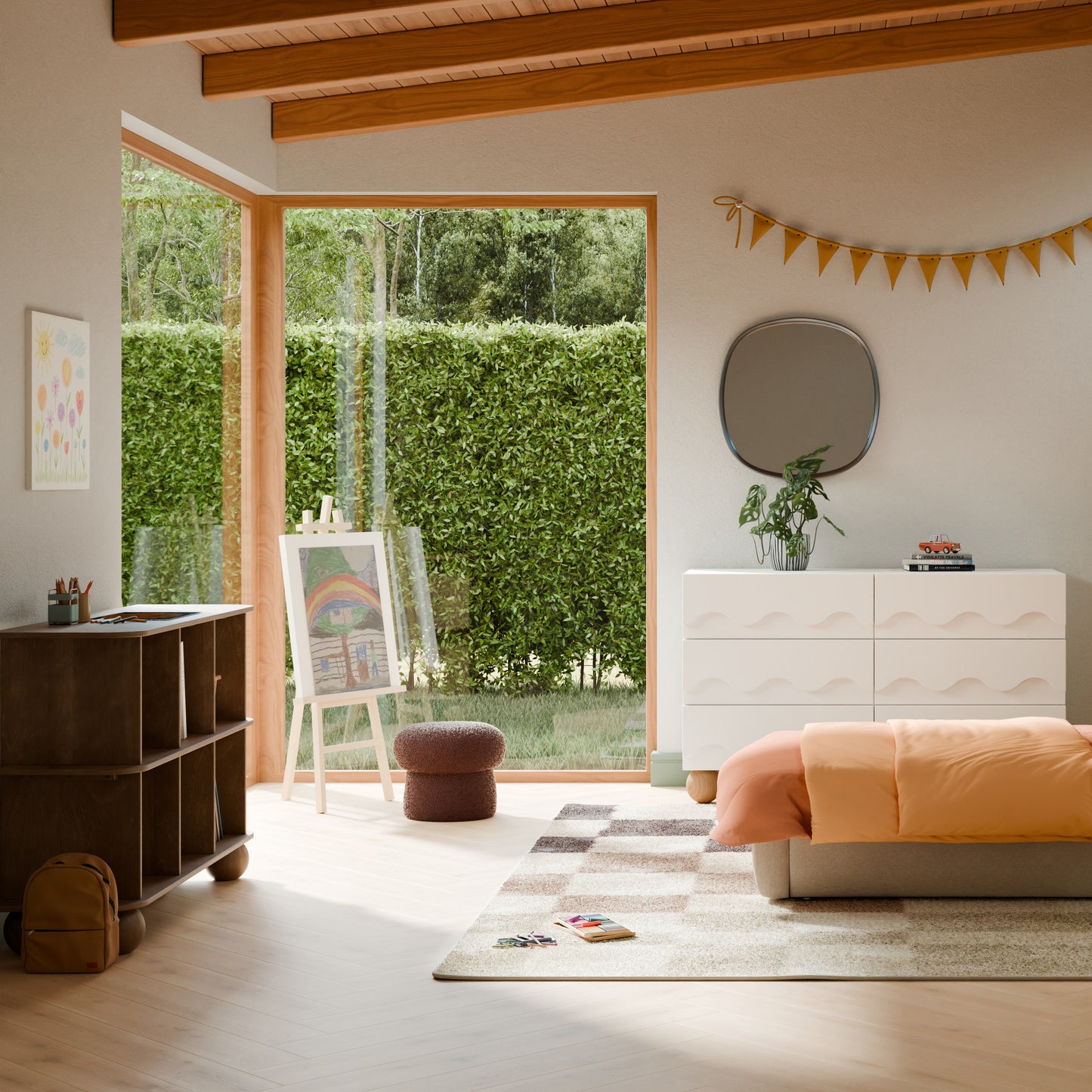 M31811NL,Babyletto Kids,Crosby Open Bookcase in Natural Walnut