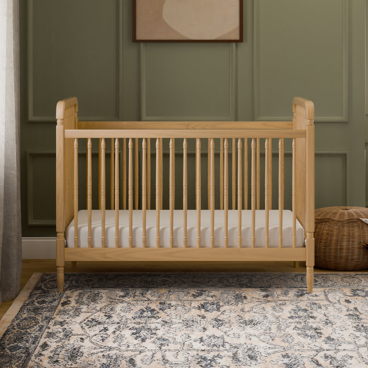 Liberty 3-in-1 Convertible Spindle Crib with Toddler Bed Conversion Kit