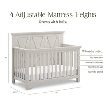 B14501WDF,Monogram by Namesake,Emory Farmhouse 4-in-1 Convertible Crib in White Driftwood