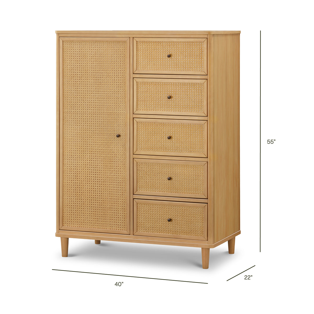 Marin with Cane Assembled Chifforobe - dimensions