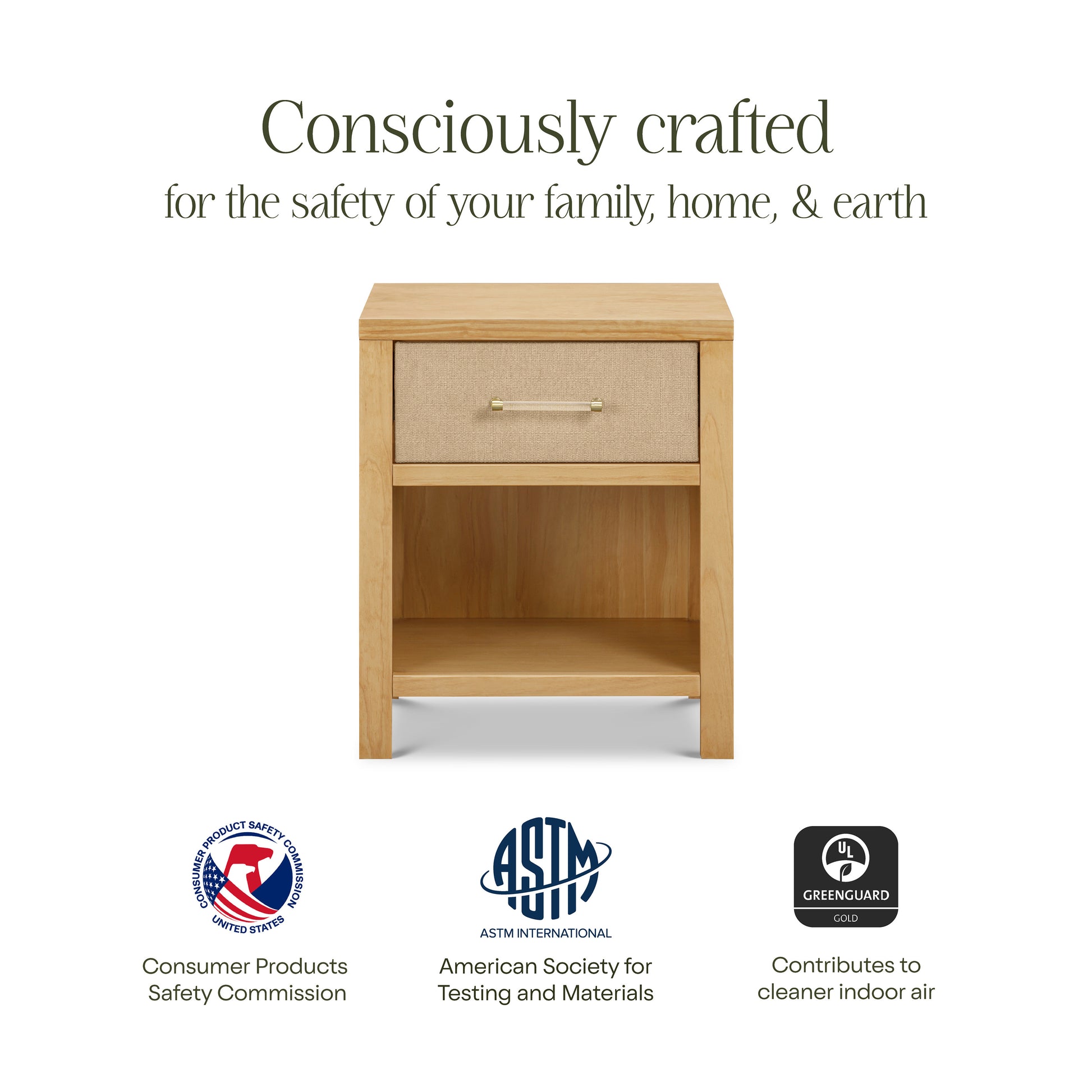 M24860HYPSEW,Namesake,Eloise Nightstand  Assembled in Honey & Performance Sand Eco-Weave