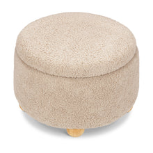 M30985CSGHF,Namesake,Tuffet Storage Ottoman in Chai Shearling w/Honey Ball Feet