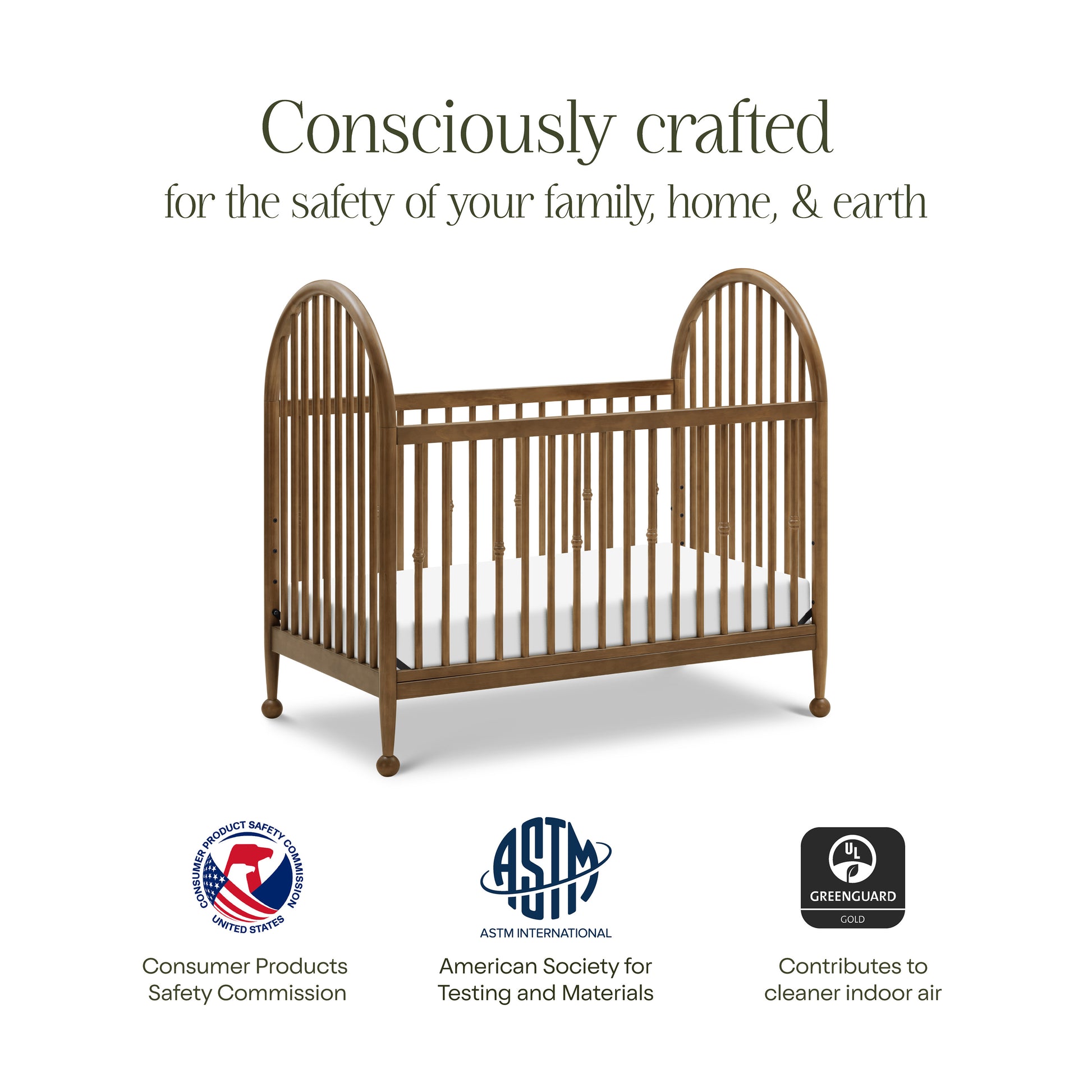 M31401NL,Namesake,Alouette 3-in-1 Convertible Spindle Crib in Natural Walnut