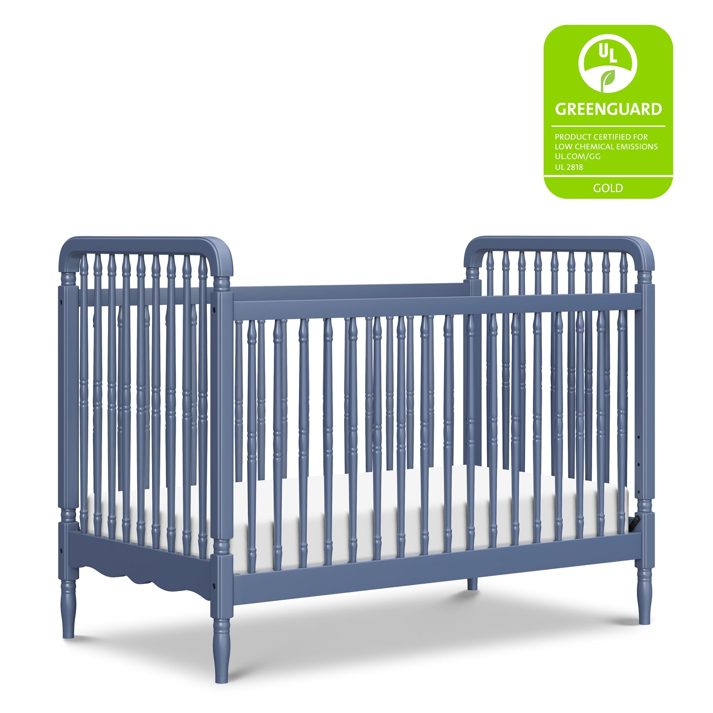 M7101CVB,Namesake,Liberty 3-in-1 Convertible Spindle Crib w/Toddler Bed Conversion Kit in Cove Blue