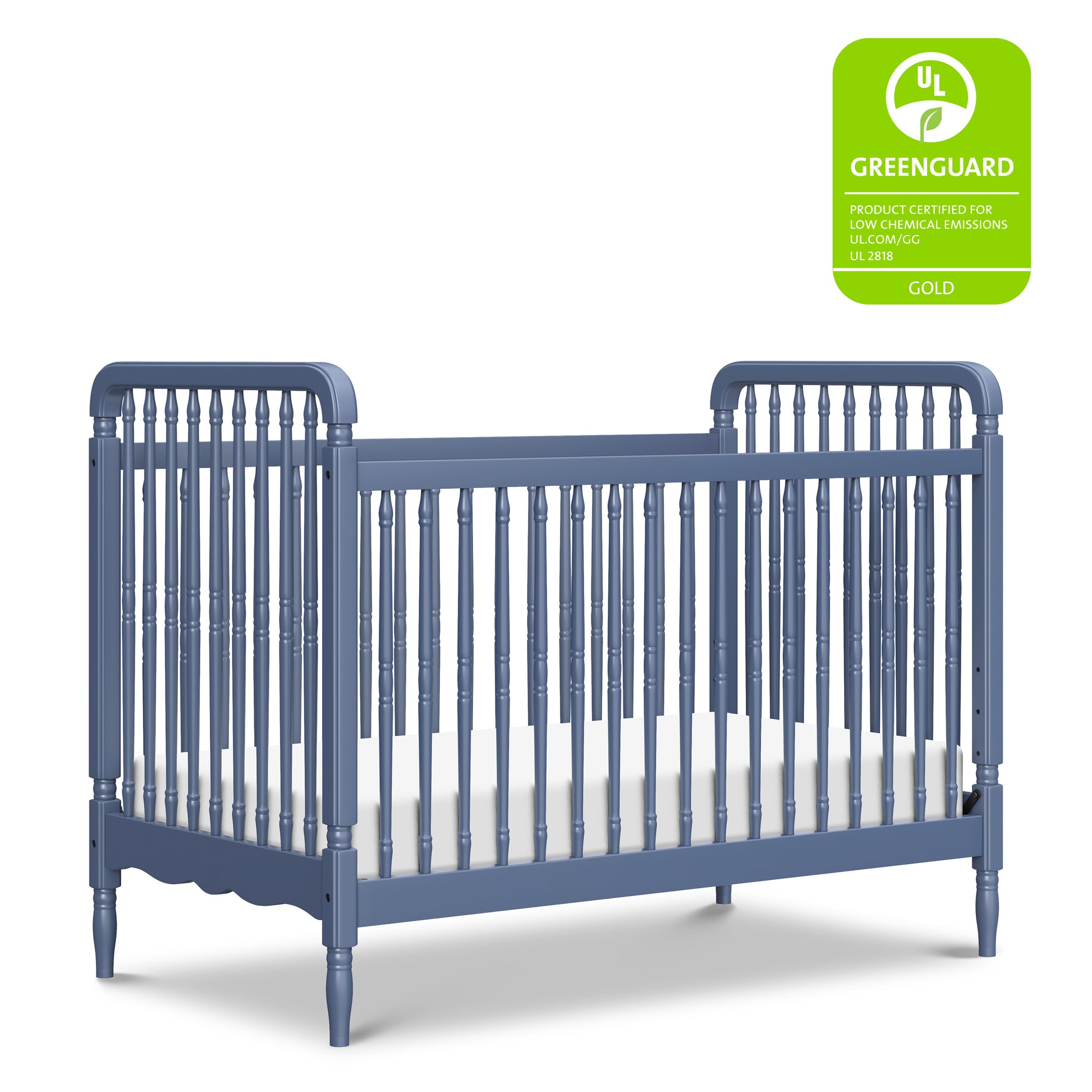 M7101CVB,Namesake,Liberty 3-in-1 Convertible Spindle Crib w/Toddler Bed Conversion Kit in Cove Blue