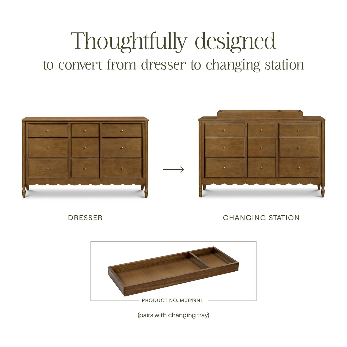 M32328NL,Namesake,Ambrosia 9-Drawer Assembled Dresser in Natural Walnut