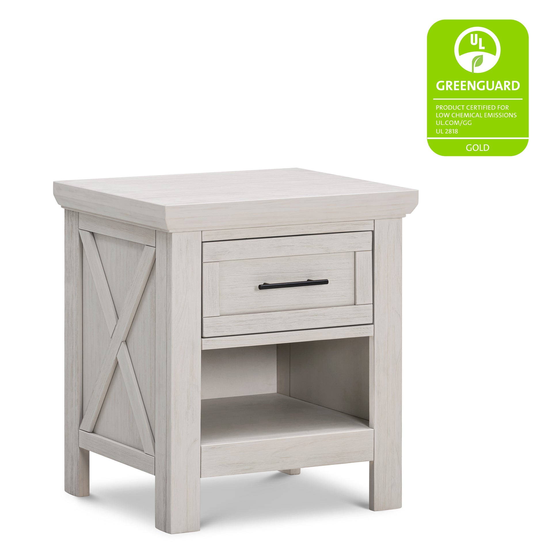 B14560WDF,Monogram by Namesake,Emory Farmhouse Nightstand in White Driftwood