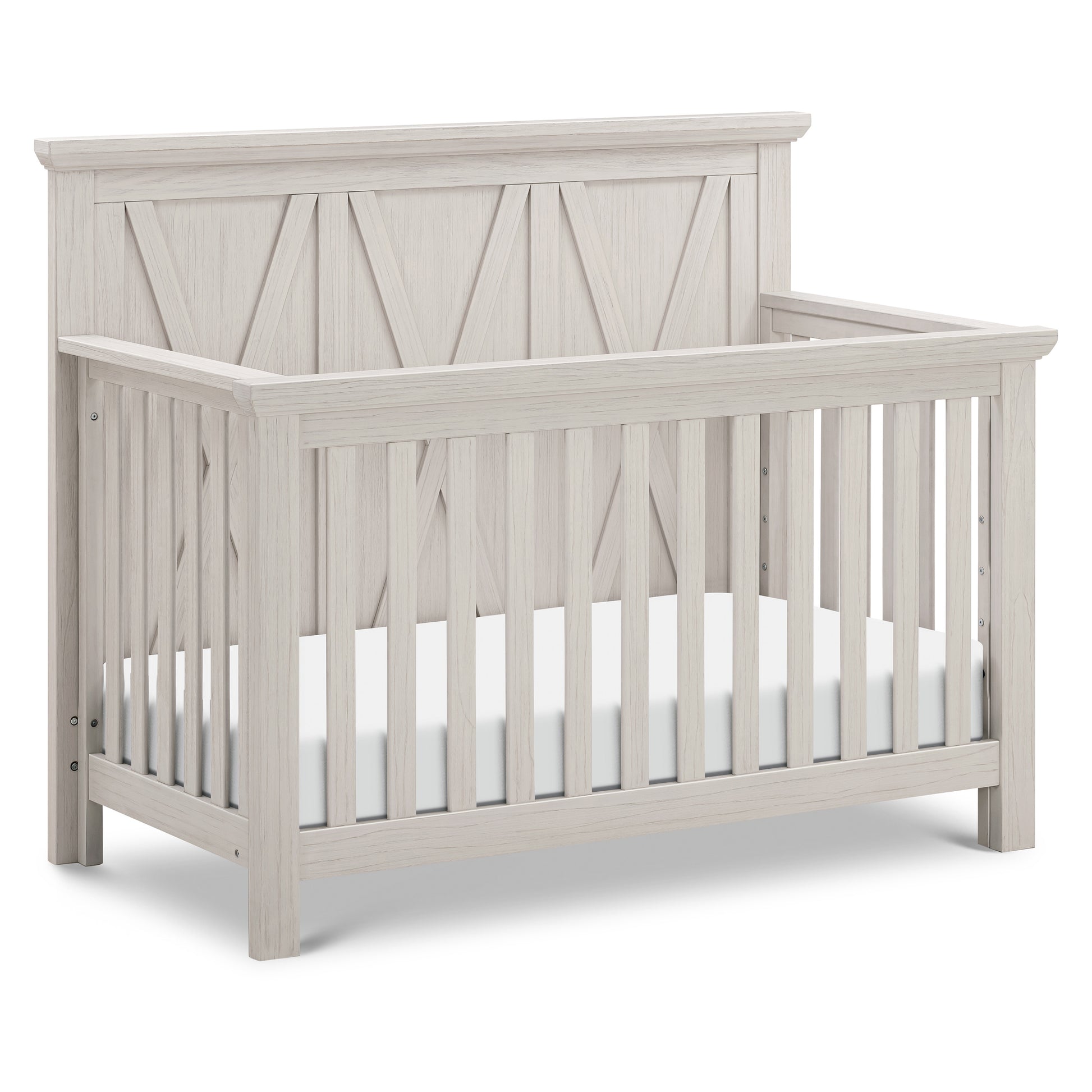 B14501WDF,Monogram by Namesake,Emory Farmhouse 4-in-1 Convertible Crib in White Driftwood