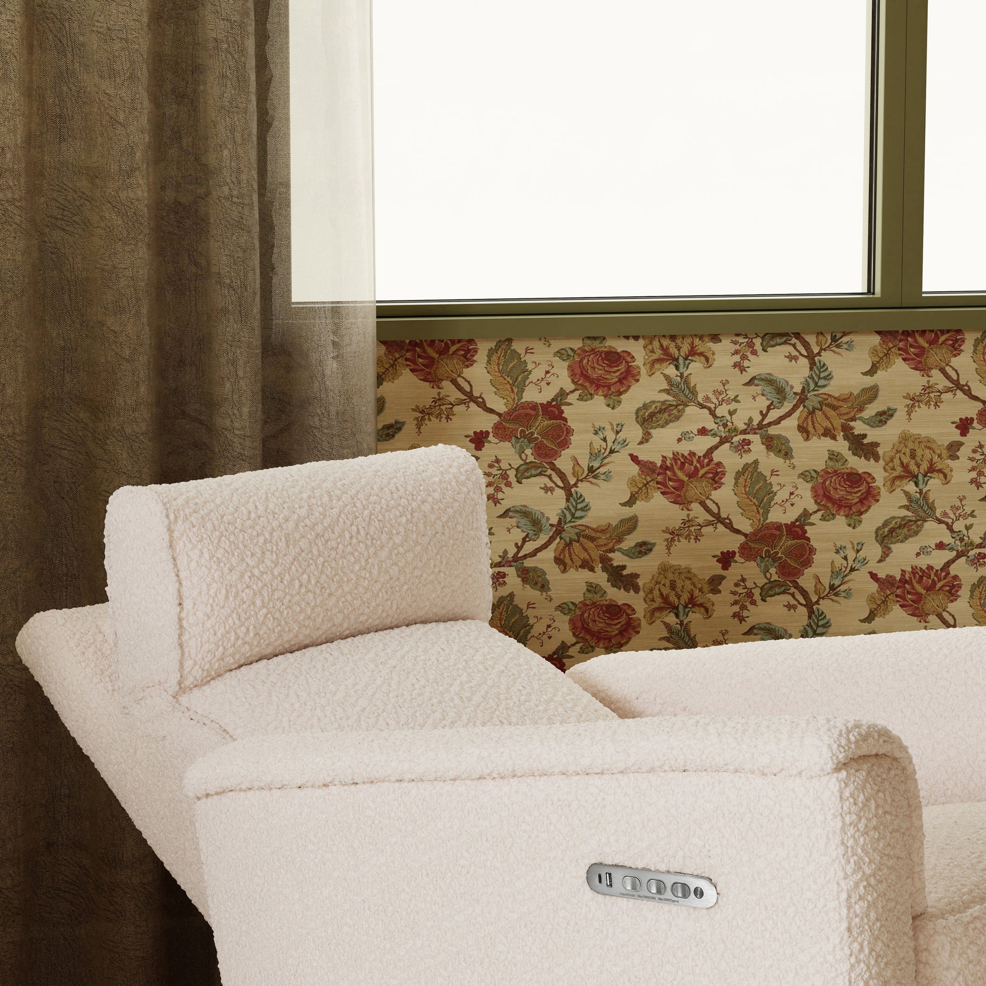 M17182CSG,Namesake,Willa Pro Power Glider Recliner w/ Power Lumbar in Chai Shearling