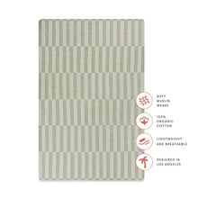 T30536,Babyletto,Moss Stripe Muslin Mini Crib Sheet in GOTS Certified Organic Cotton