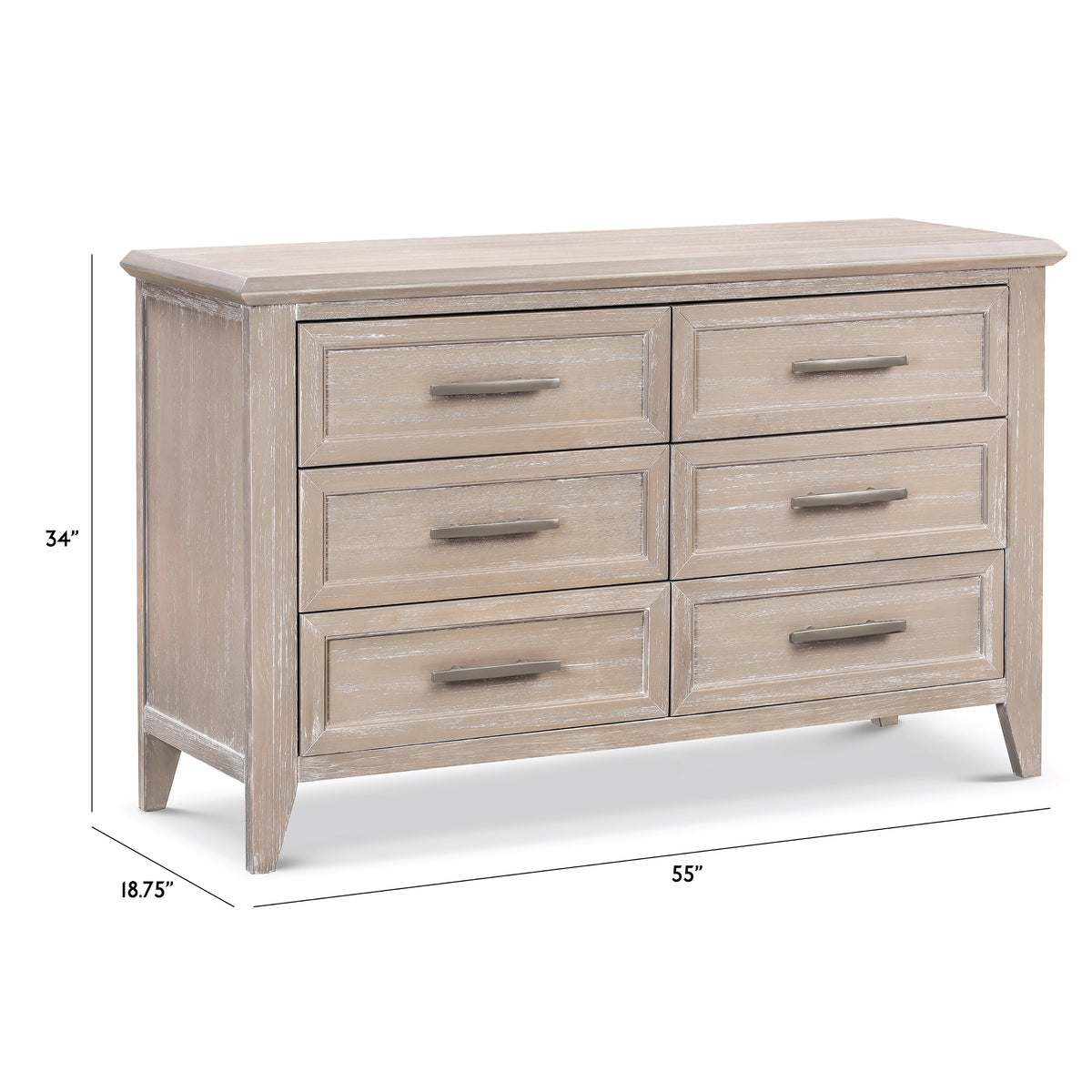 B14416SDB,Monogram by Namesake,Barrow 6-Drawer Dresser in Sandbar
