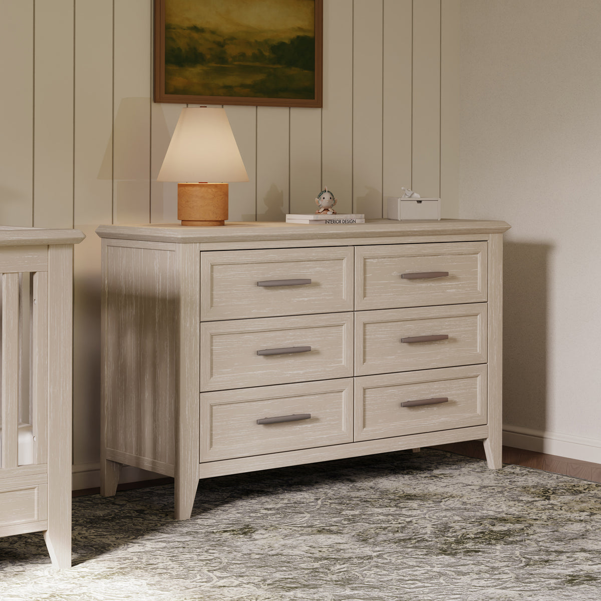B14416SDB,Monogram by Namesake,Barrow 6-Drawer Dresser in Sandbar
