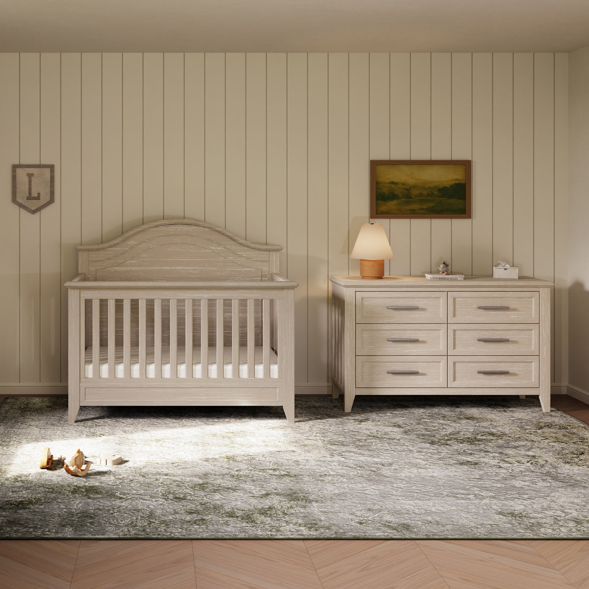 B14416SDB,Monogram by Namesake,Barrow 6-Drawer Dresser in Sandbar