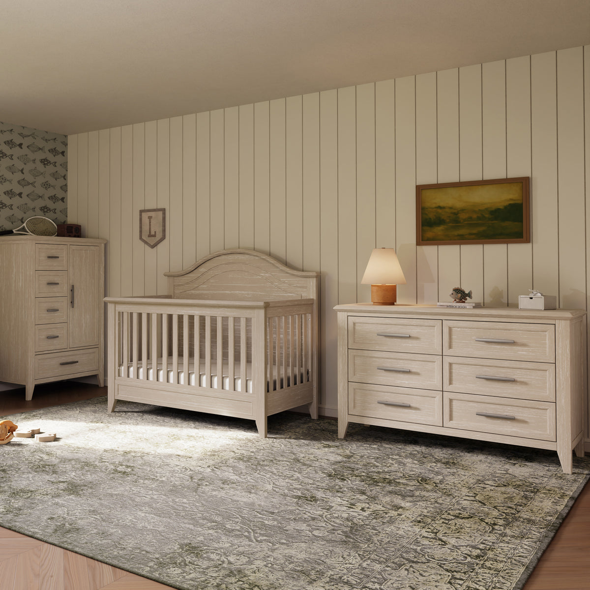 B14416SDB,Monogram by Namesake,Barrow 6-Drawer Dresser in Sandbar