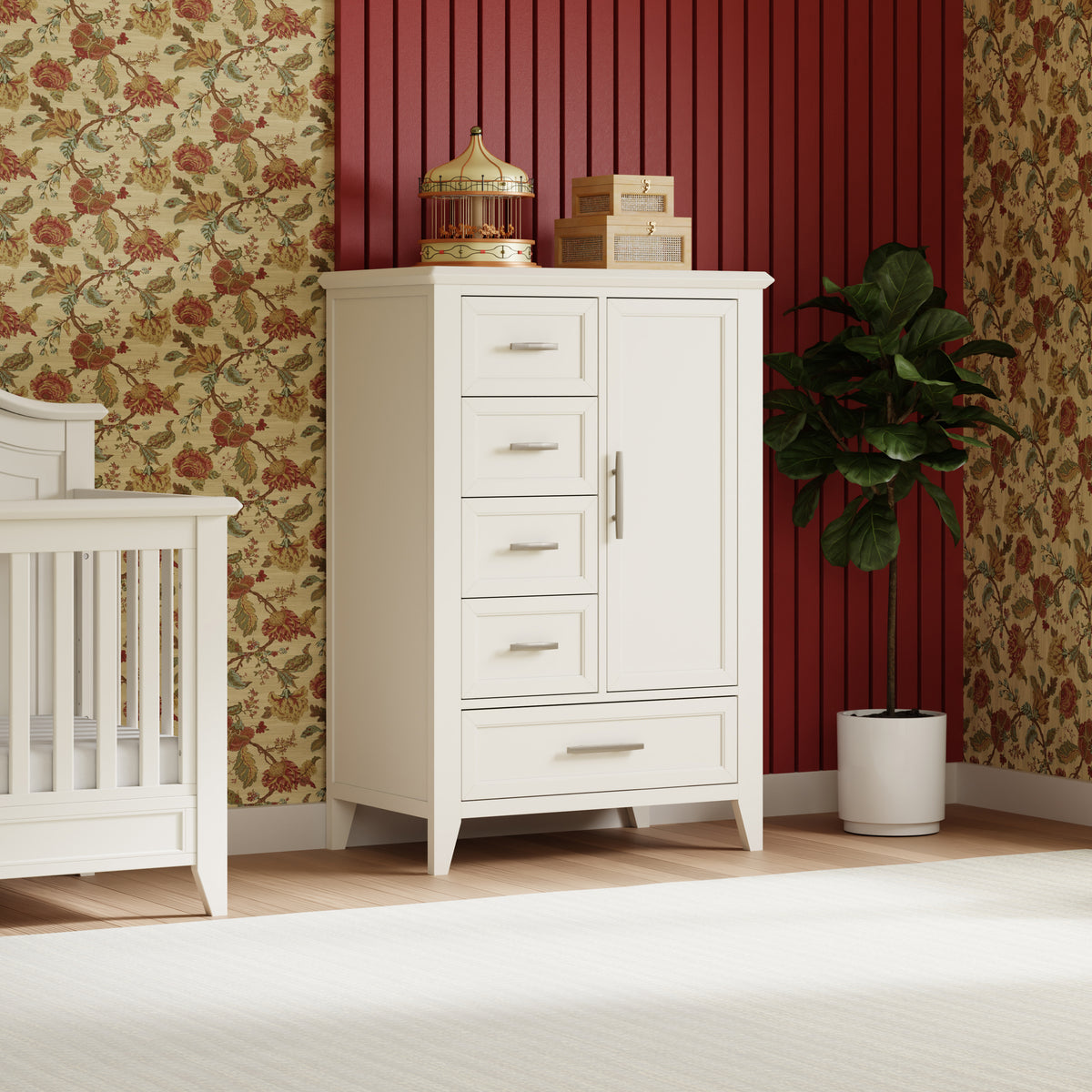 B14427RW,Monogram by Namesake,Barrow Chifforobe in Warm White