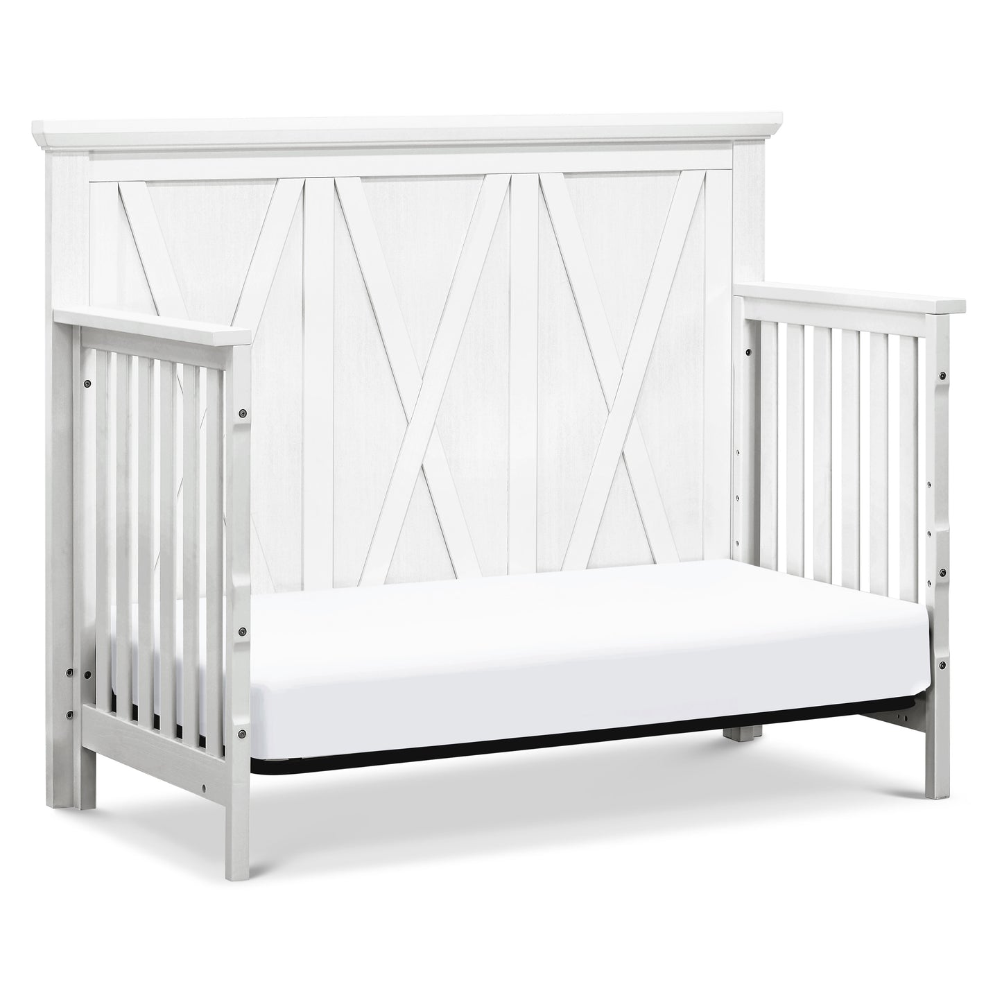 B14501LW,Monogram by Namesake,Emory Farmhouse 4-in-1 Convertible Crib in Linen White