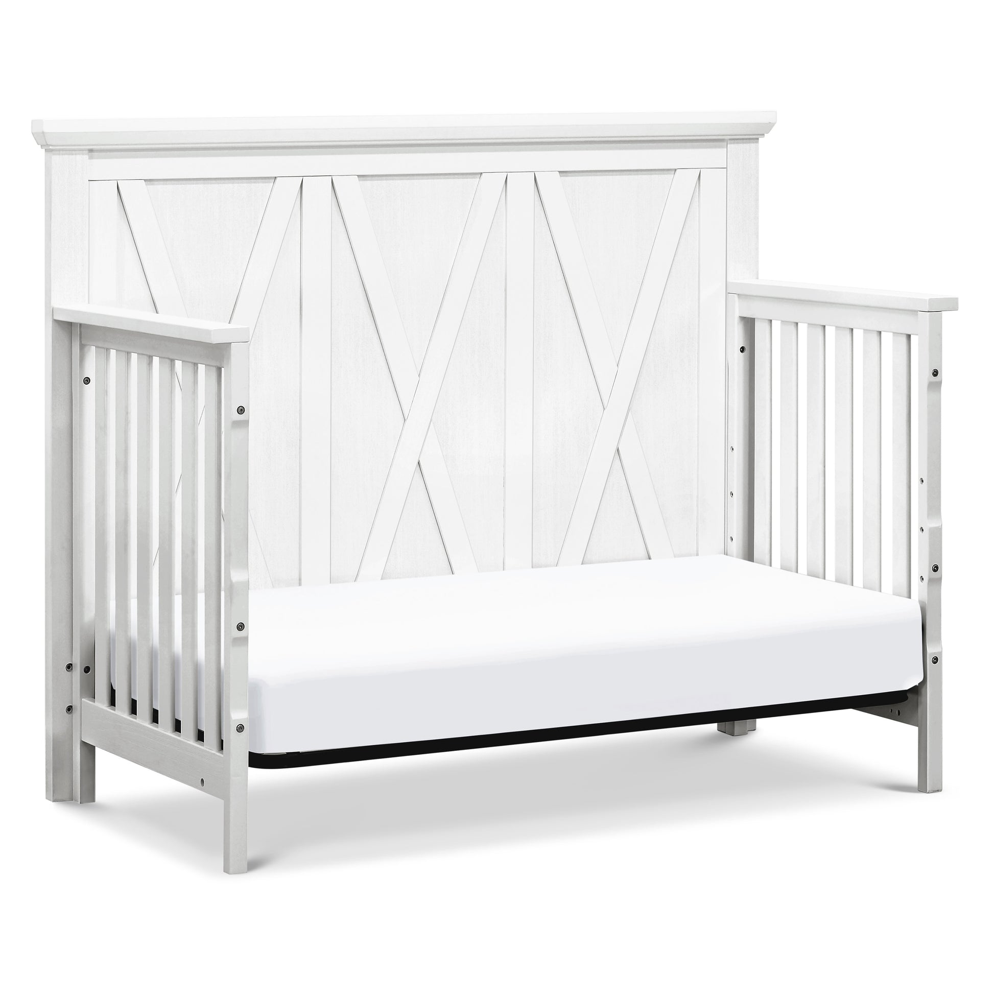 B14501LW,Monogram by Namesake,Emory Farmhouse 4-in-1 Convertible Crib in Linen White