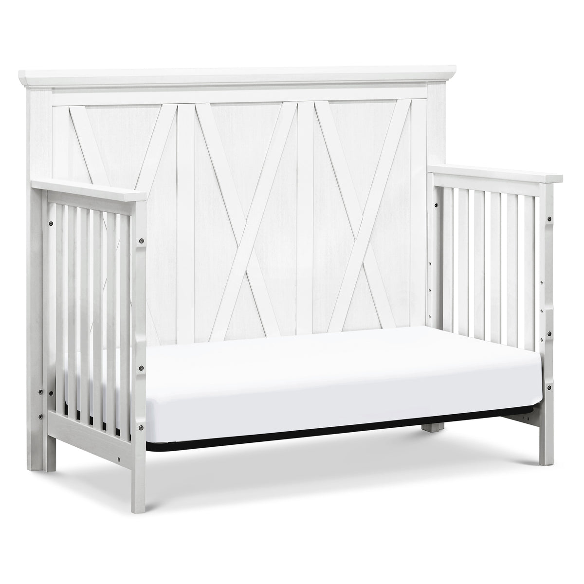 B14501LW,Monogram by Namesake,Emory Farmhouse 4-in-1 Convertible Crib in Linen White