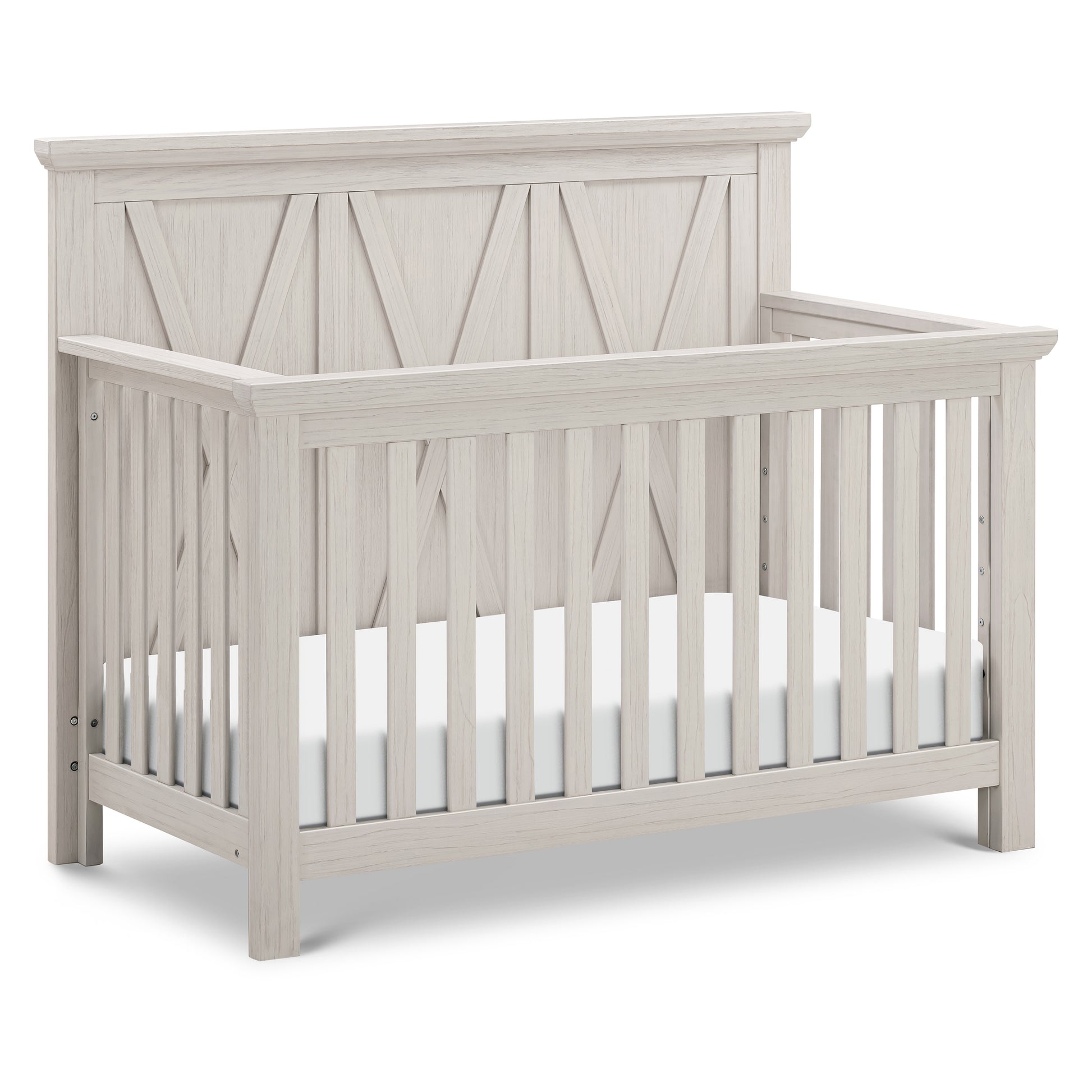 B14501WDF,Monogram by Namesake,Emory Farmhouse 4-in-1 Convertible Crib in White Driftwood
