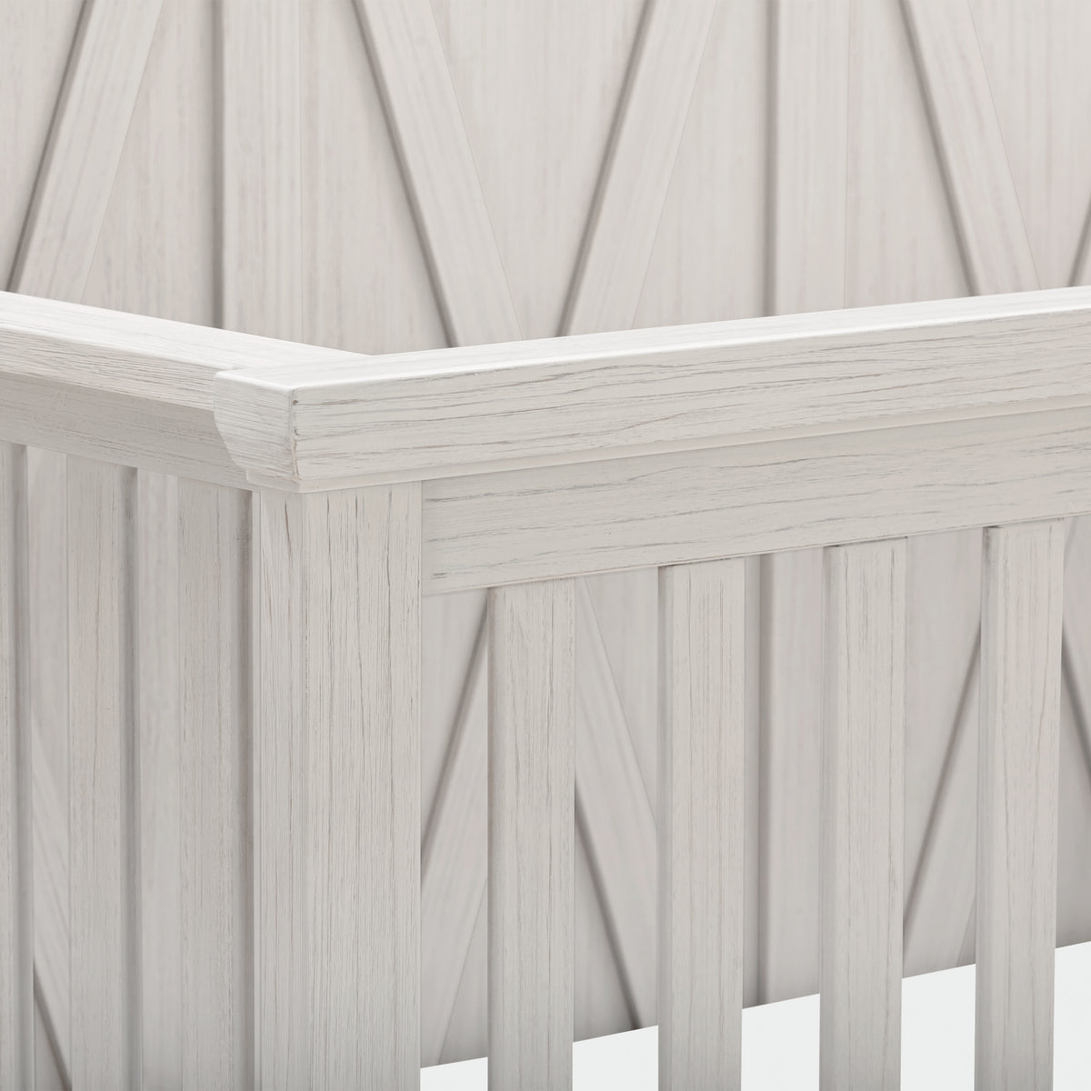 B14501WDF,Monogram by Namesake,Emory Farmhouse 4-in-1 Convertible Crib in White Driftwood