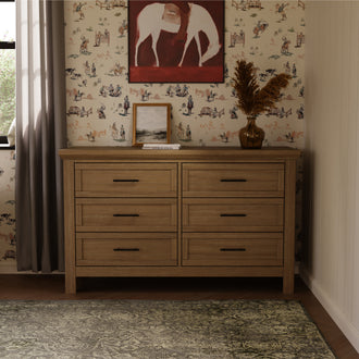 B14516DF,Monogram by Namesake,Emory Farmhouse 6-Drawer Dresser in Driftwood