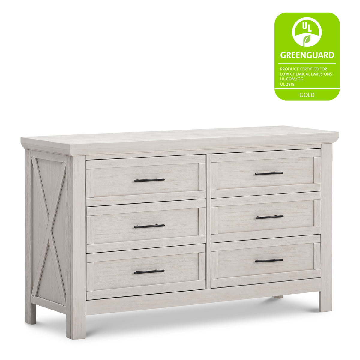 B14516WDF,Monogram by Namesake,Emory Farmhouse 6-Drawer Dresser in White Driftwood