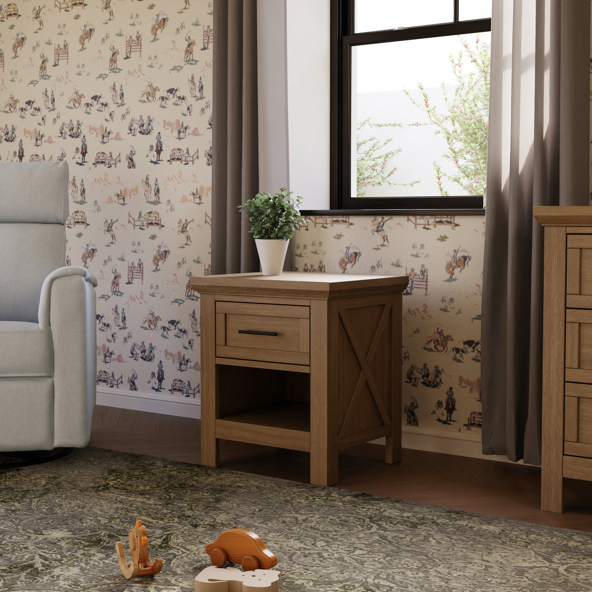 B14560DF,Monogram by Namesake,Emory Farmhouse Nightstand in Driftwood