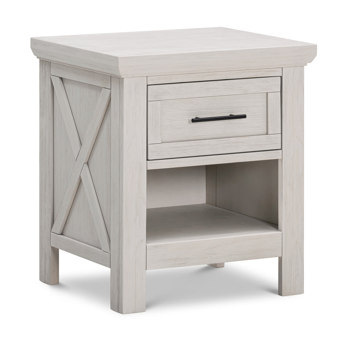 B14560WDF,Monogram by Namesake,Emory Farmhouse Nightstand in White Driftwood
